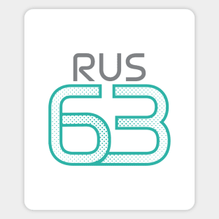 RUS 63 Teal Halftone White Design Magnet